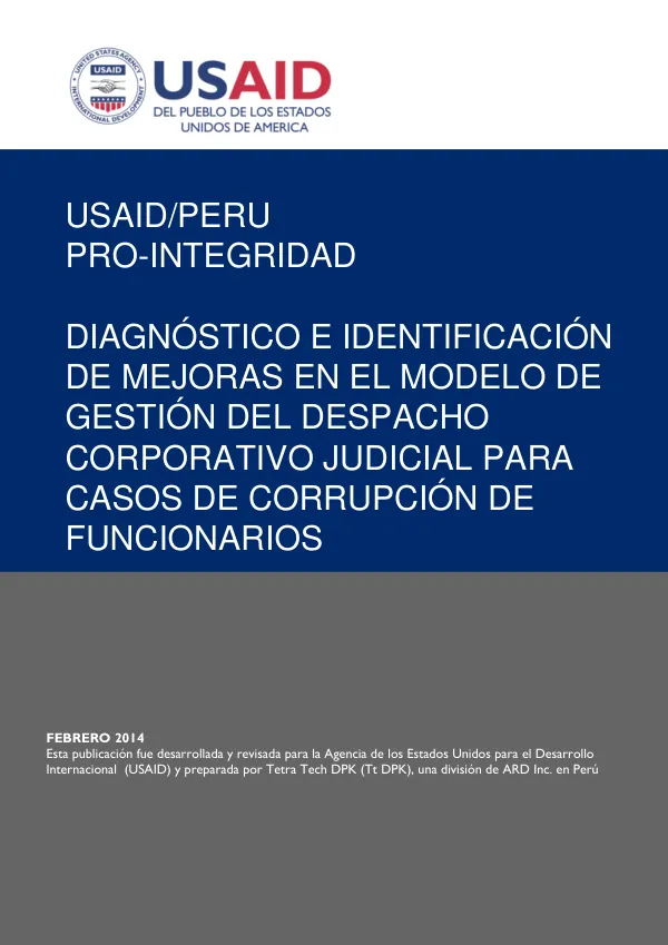 Final Report: Diagnostic and Identification of Improvements in the Corporate Judicial Dispatch Model for Cases of Corruption of Officials