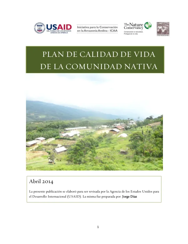 Plan de Calidad de Vida de la Comunidad Nativa Aviación