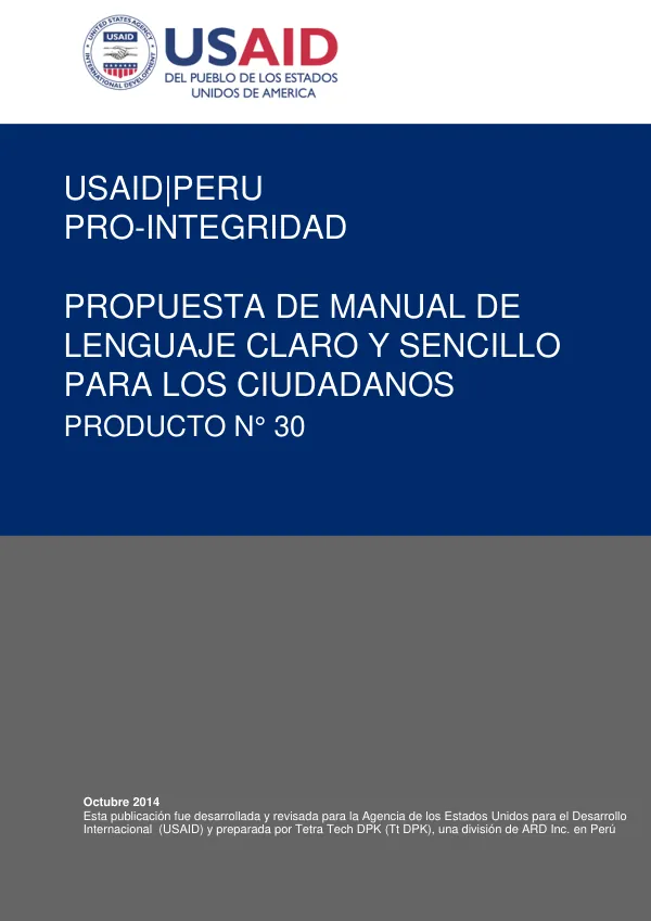 Manual de Lenguaje Claro y Sencillo para los Ciudadanos