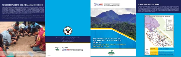 Mecanismo de Retribución por Servicios Ecosistémicos Hídricos en la Sub Cuenca del Río Cumbaza