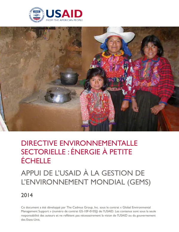 Directive Environnementale Sectorielle : Énergie à Petite Échelle