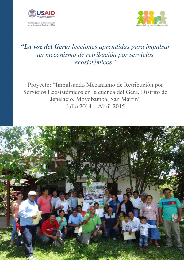 La voz del Gera: lecciones aprendidas para impulsar un mecanismo de retribución por servicios ecosistémicos