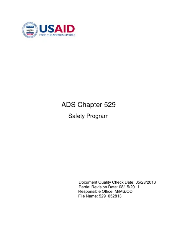 ADS Chapter 529 - Safety Program