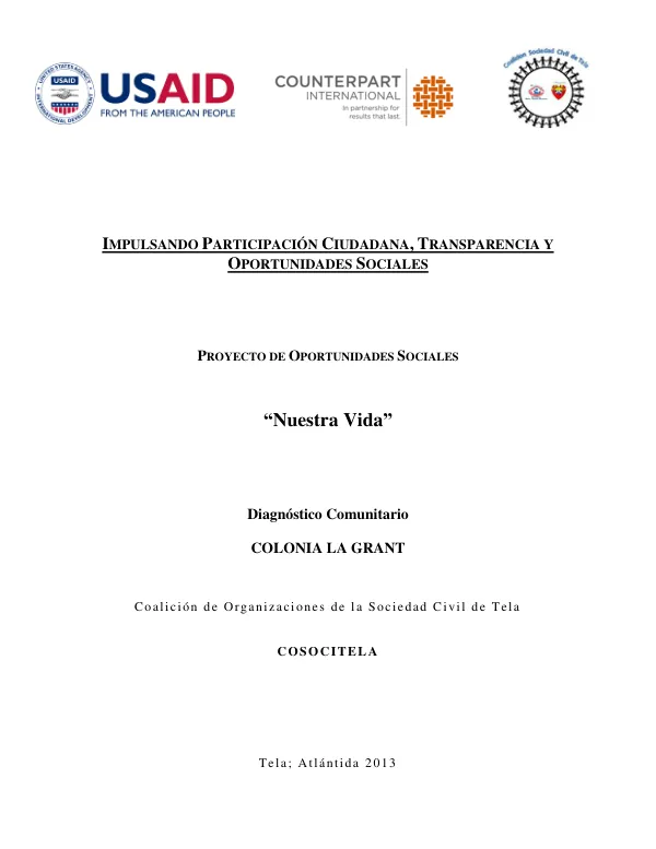 Diagnóstico Comunitario de la Colonia La Grant