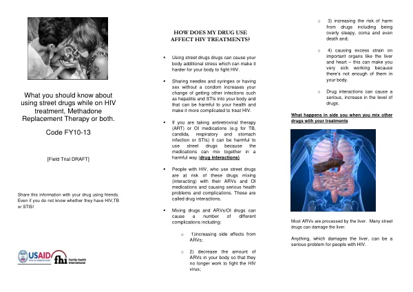 What you should know about using street drugs while on HIV treatment, Methadone Replacement Therapy or both