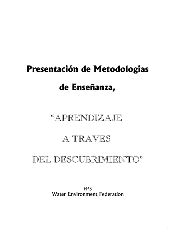 Metodologias de Enseñanza de Aprendizaje Atraves del Descubrimiento