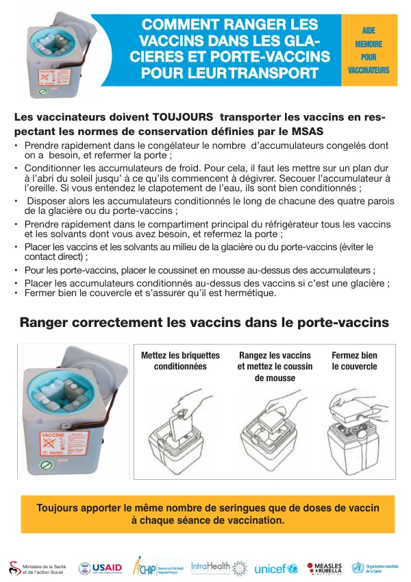Comment Ranger les Vaccins dans les Glaciers et Porte-Vaccins pour le Transport