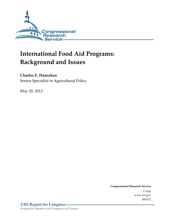 International Food Aid Programs: Background and Issues