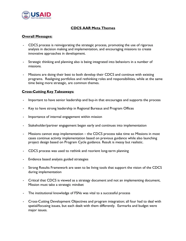 CDCS AAR Meta Themes