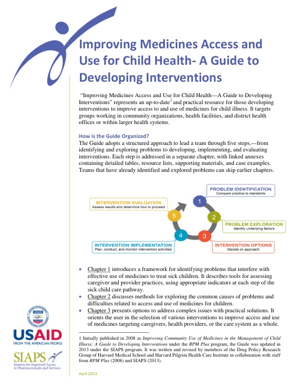 Improving Medicines Access and Use for Child Health—A Guide to Developing Interventions