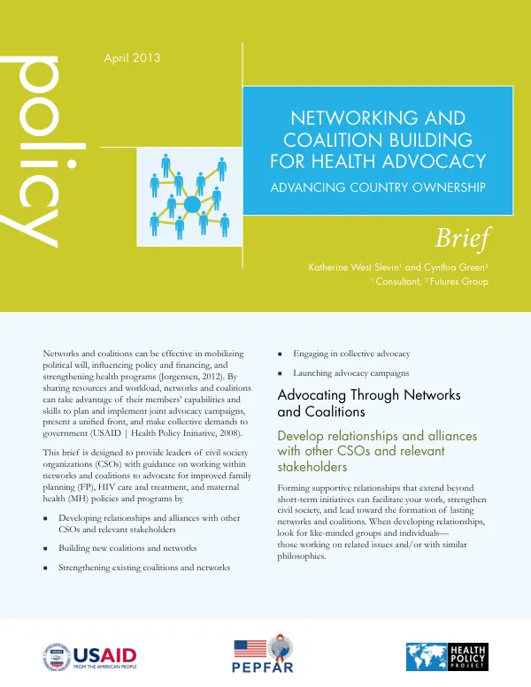 Networking and Coalition Building for Health Advocacy