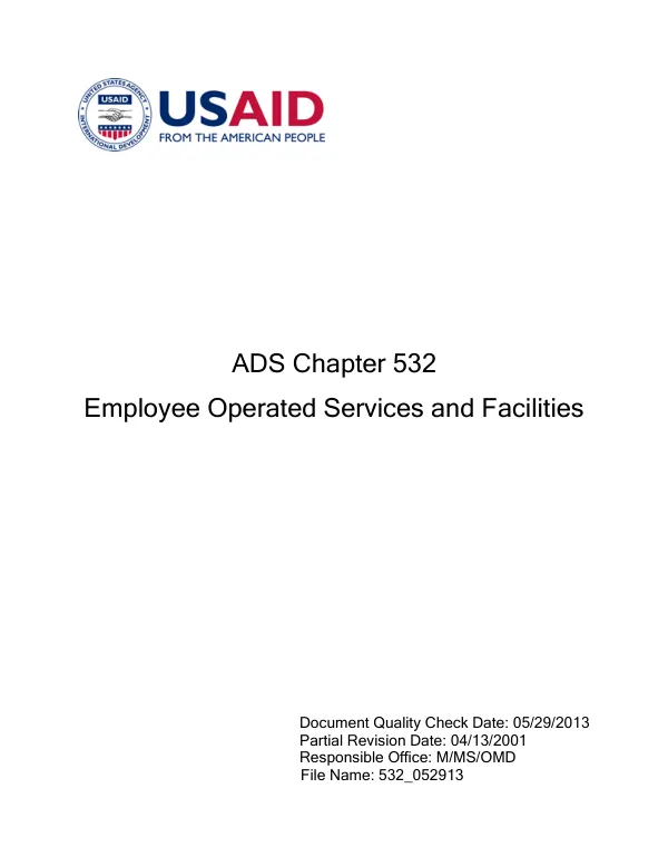 ADS 532 Employee Operated Services and Facilities (Formerly Handbook 23, Chapter 8)