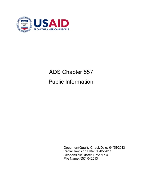 ADS Chapter 557 - Public Information