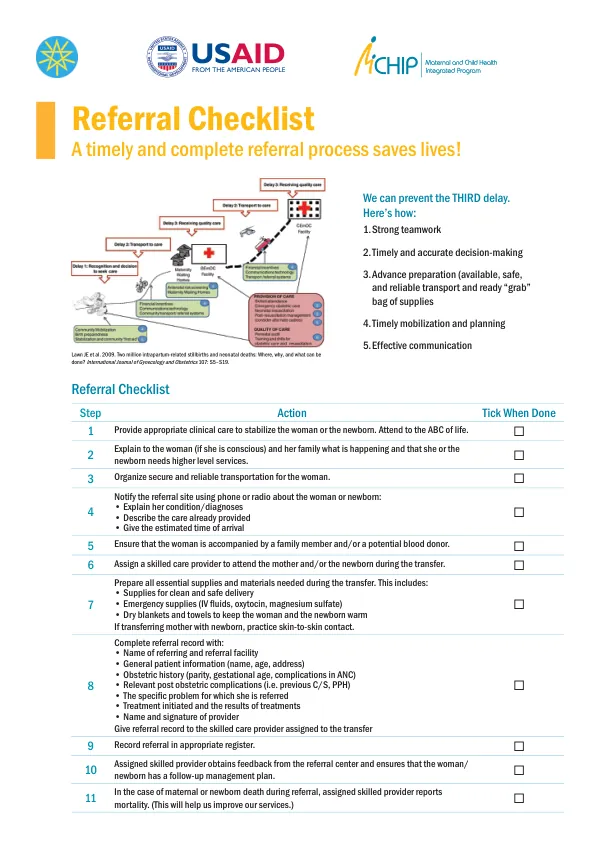 Referral Checklist