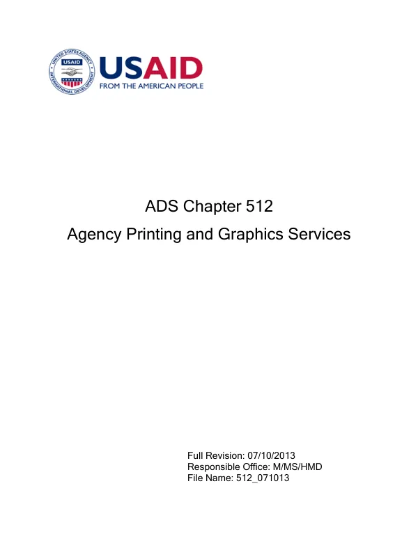 ADS Chapter 512: Agency Printing and Graphics Services
