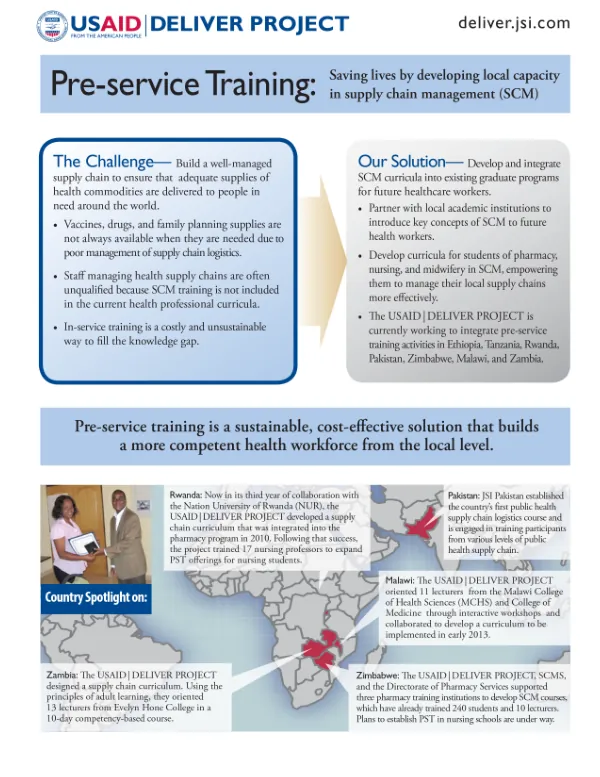 Fact Sheet on Pre-Service Training