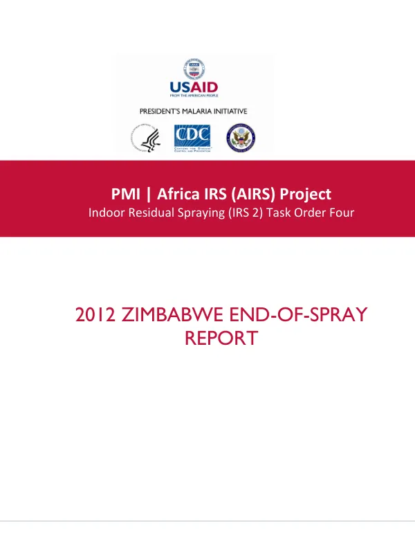 2012 ZIMBABWE END-OF-SPRAY REPORT