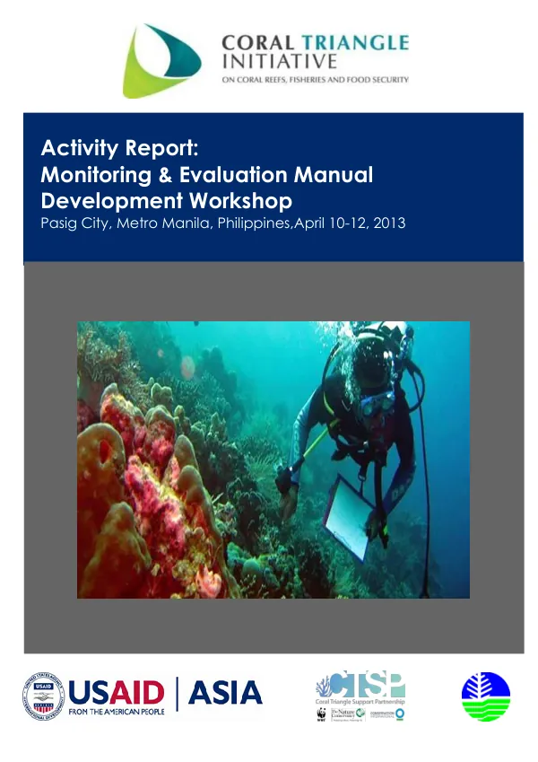 Activity Report: Monitoring & Evaluation Manual Development Workshop