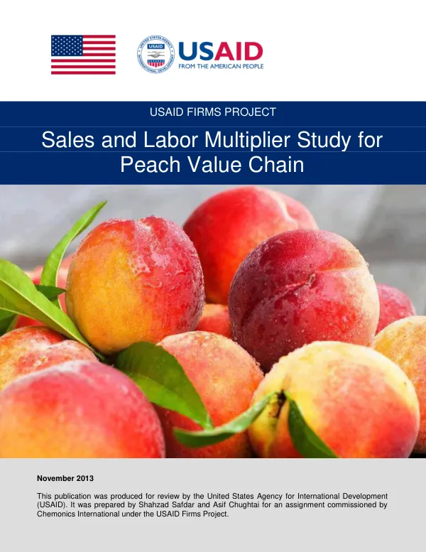 Sales and Labor Multiplier Study for Peach Value Chain