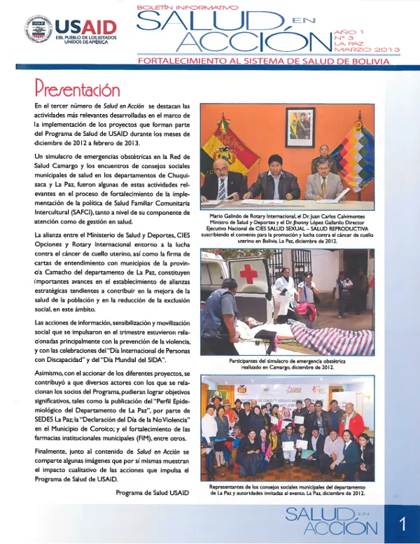Fortalecimiento al Sistema de Salud de Bolivia