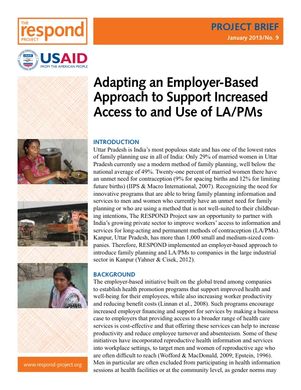 Adapting an Employer-Based Approach to Support Increased Access to and Use of LA/PMs