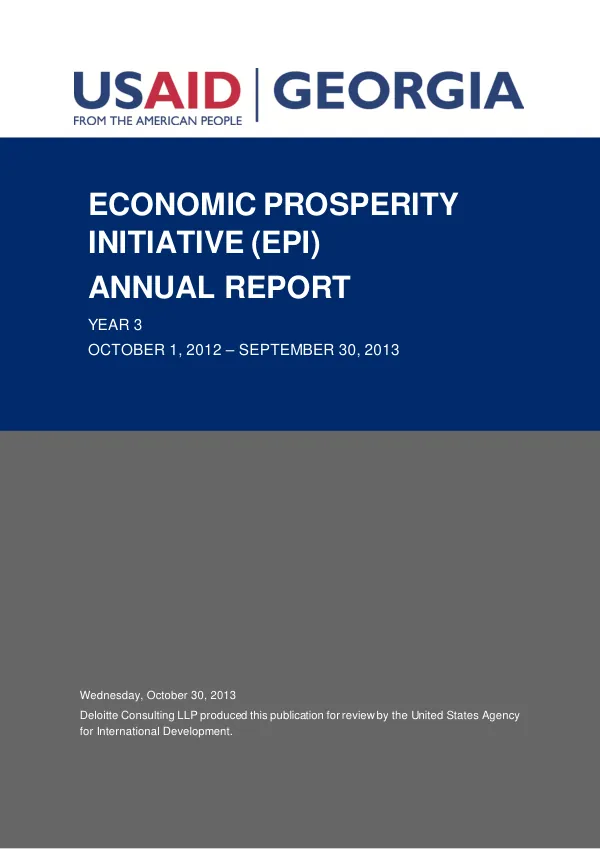 Economic Prosperity Initiative (EPI) Annual Report Year 3
