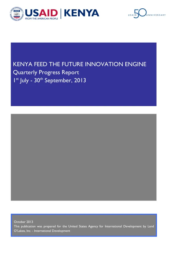 KFIE Quarterly Progress Report - Quarter IV, 2013