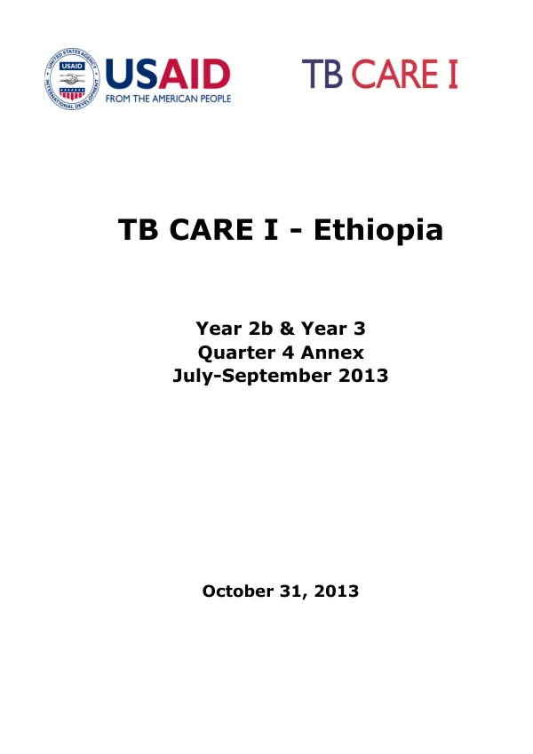 TB CARE I - Ethiopia Year 2b & Year 3 Quarter 4 Annex