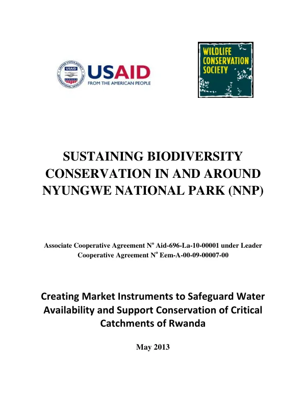 Sustaining Biodiversity Conservation in and Around Nyungwe National Park (NNP)