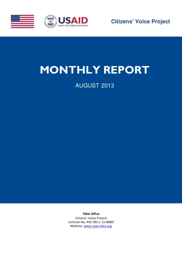 Quarterly Report: Citizens' Voice Project