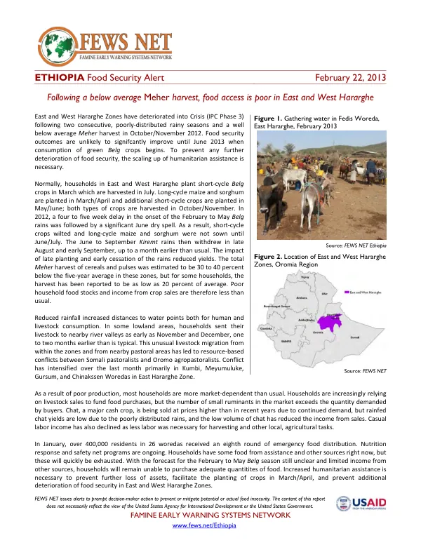 Ethiopia Food Security Alert