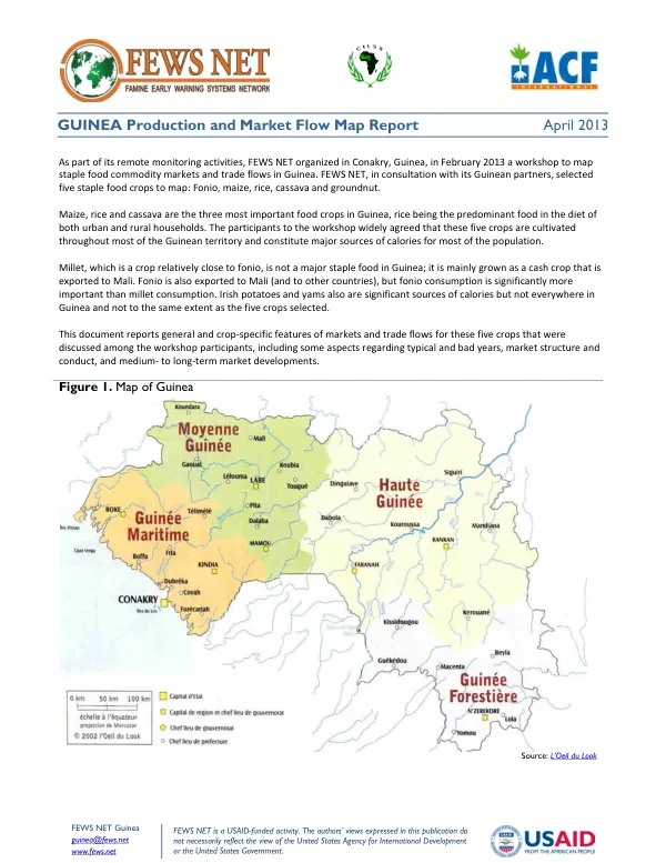 Guinea Production and Market Flow Map Report