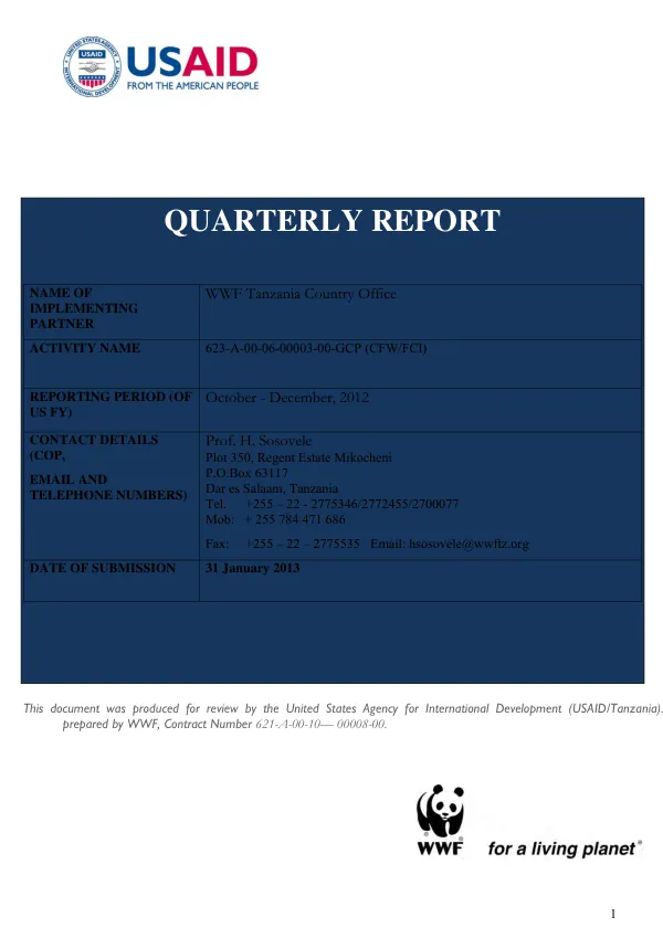 Quarterly Report: WMA Conservation Corps: Infrastructure Support Program in Wildlife Management Areas (WMAs) through the Cash-for-Work Program