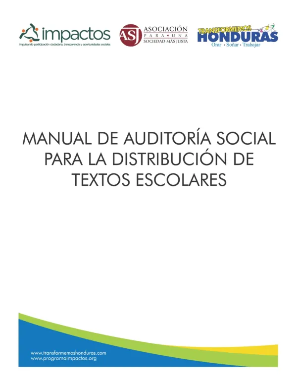 Manual de Auditoría Social para la Distribución de Textos Escolares