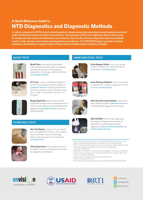 A Quick Reference Guide to NTD Diagnostics and Diagnostic Methods