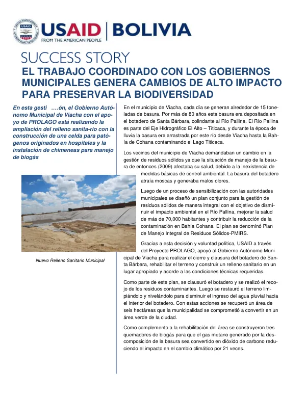 Final Report: Nuevo Relleno Sanitario Municipal