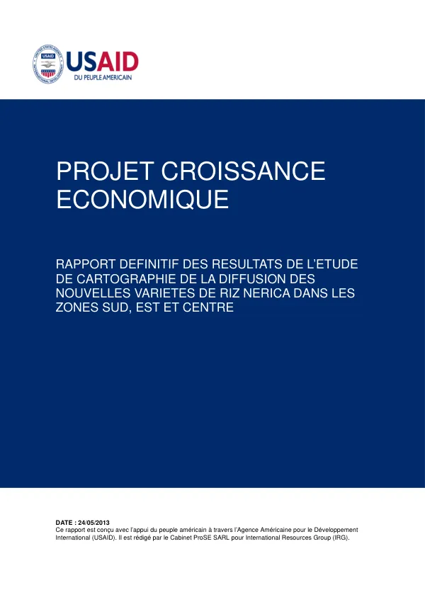 Rapport Étude Diffusion NERICA