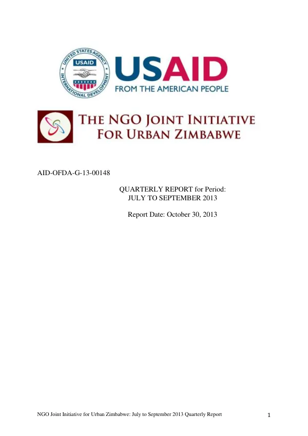 JI Quarterly Report October to December 2012