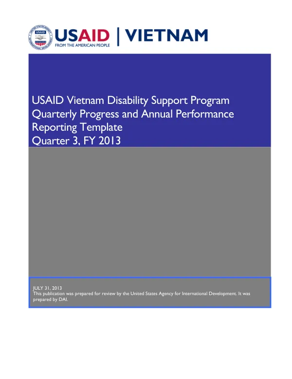USAID Quarterly Report April-June 2013