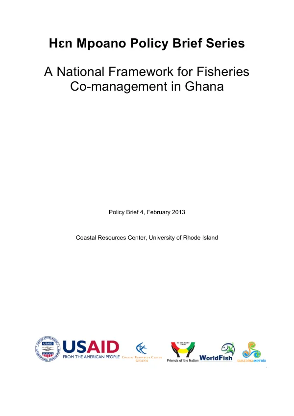 A National Framework for Fisheries Co-management Policy Brief 4