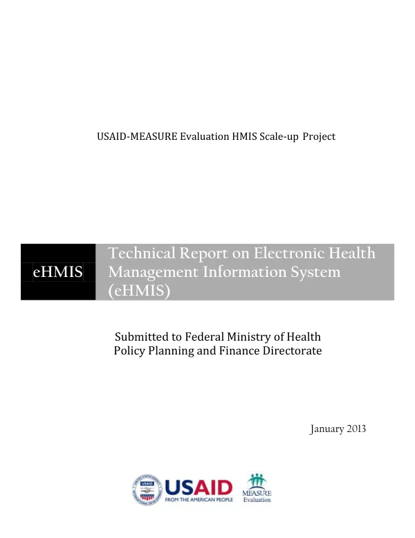 Technical Report on Electronic Health Management Information System (eHMIS)