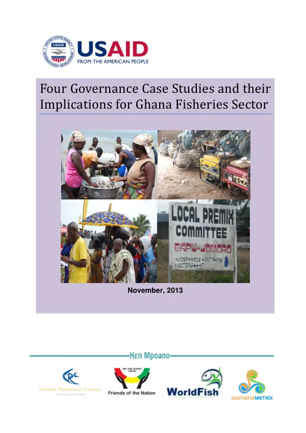 Four Governance Case Studies and their Implications for Ghana Fisheries Sector