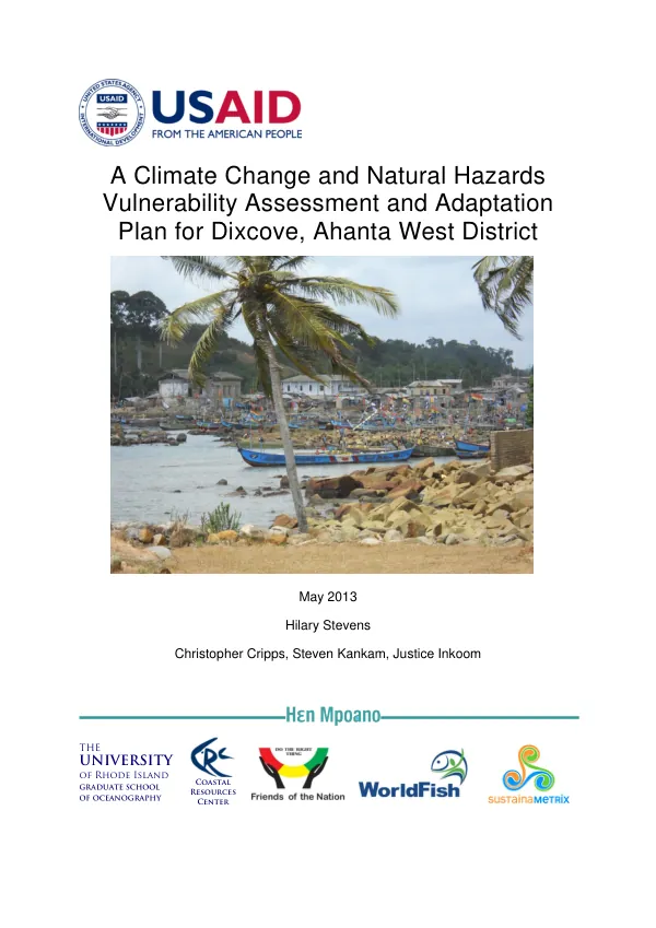 A Climate Change and Natural Hazards Vulnerability Assessment and Adaptation Plan for Dixcove, Ahanta West District