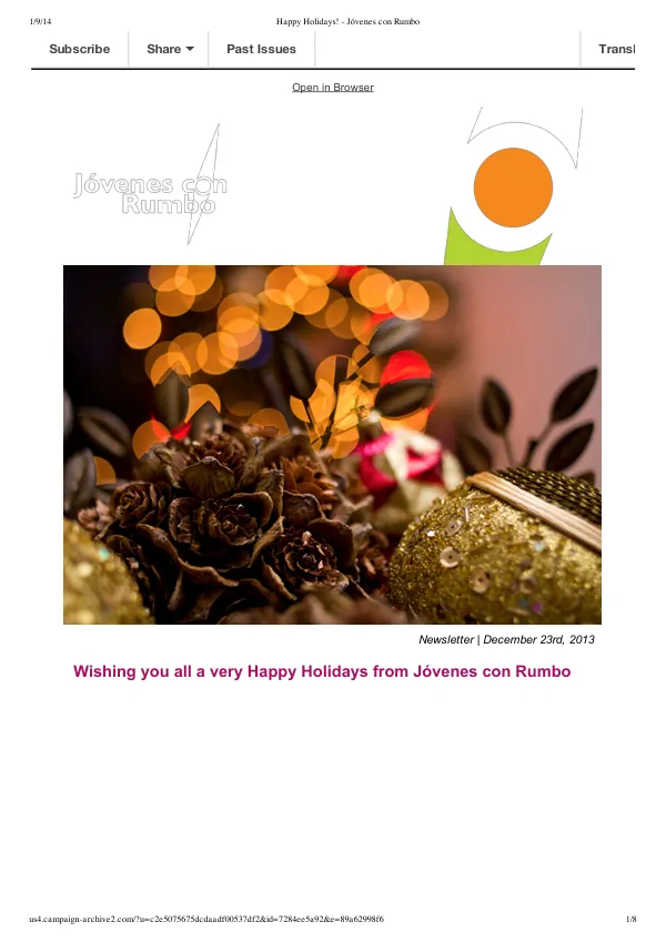Happy Holidays! - Jóvenes con Rumbo