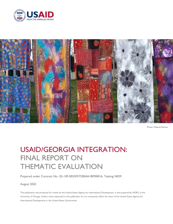 USAID/GEORGIA INTEGRATION: FINAL REPORT ON THEMATIC EVALUATION
