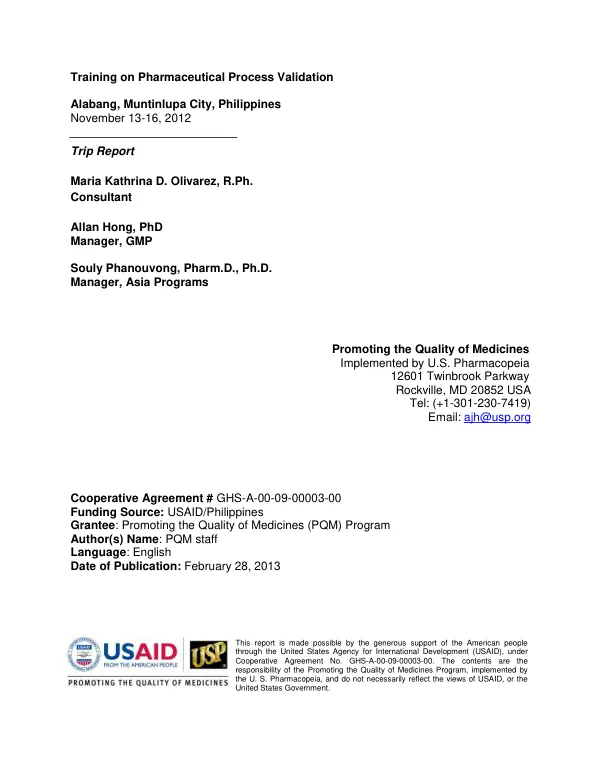 USP DQI TRIP REPORT