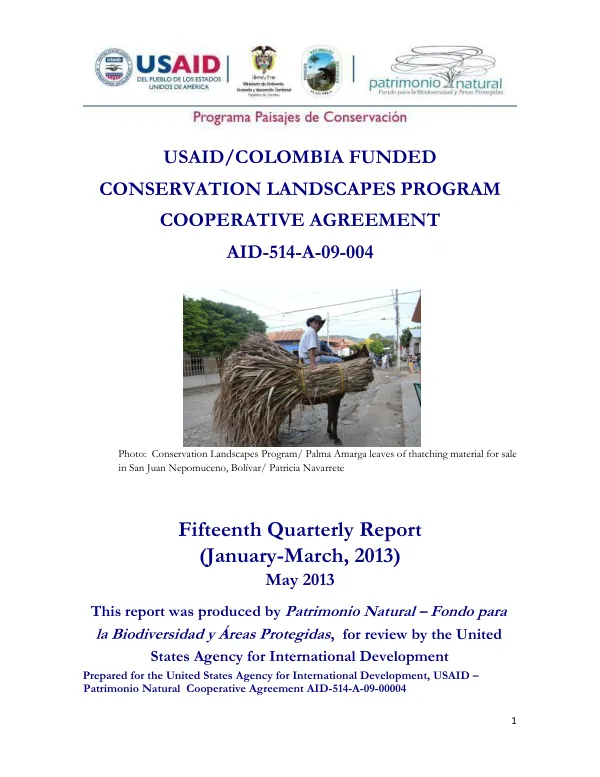 Fifteenth Quarterly Report: Conservation Landscapes Program