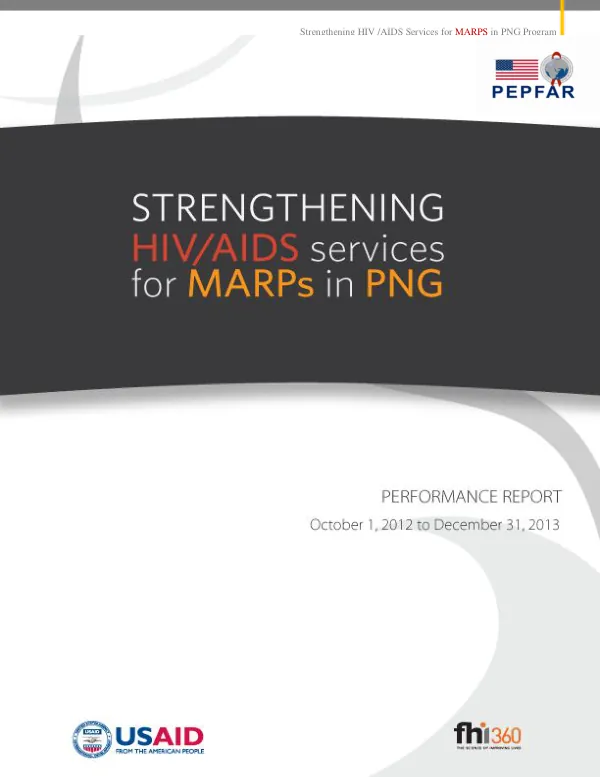 Strengthening HIV /AIDS Services for MARPS in PNG Program