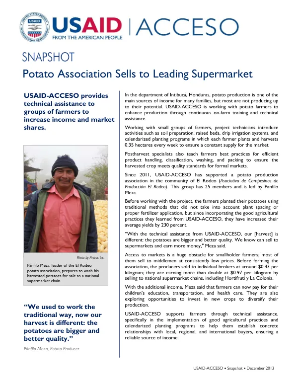 USAID-ACCESO • Snapshot • December 2013