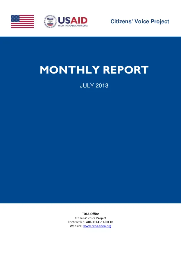Quarterly Report: Citizens' Voice Project